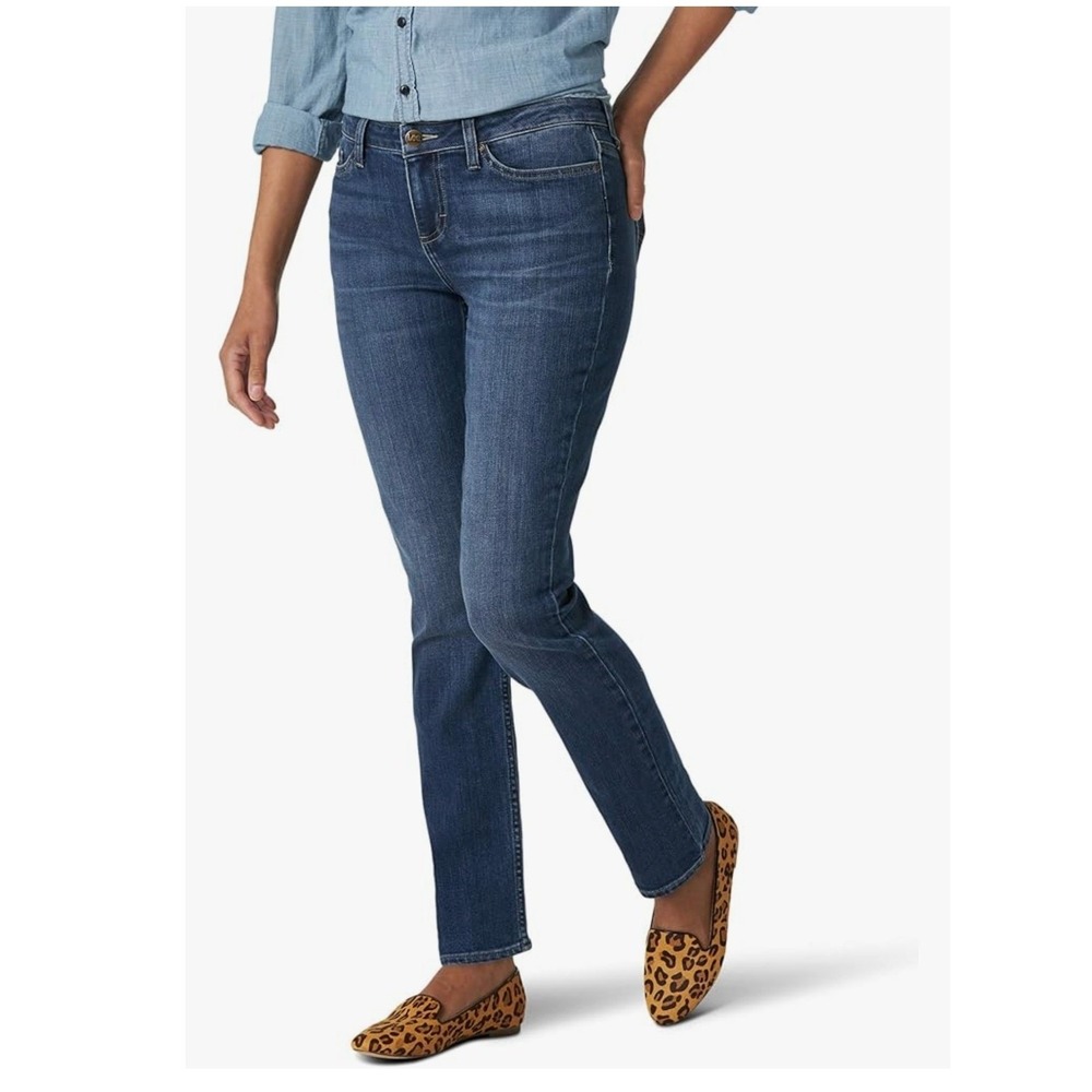 Lee Legendary Style Straight Mid Rise Blue Jeans 4 Long Denim Pants 103522095